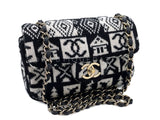 Chanel Coco Neige Rectangular Mini Flap Bag Cashmere Knit NE0