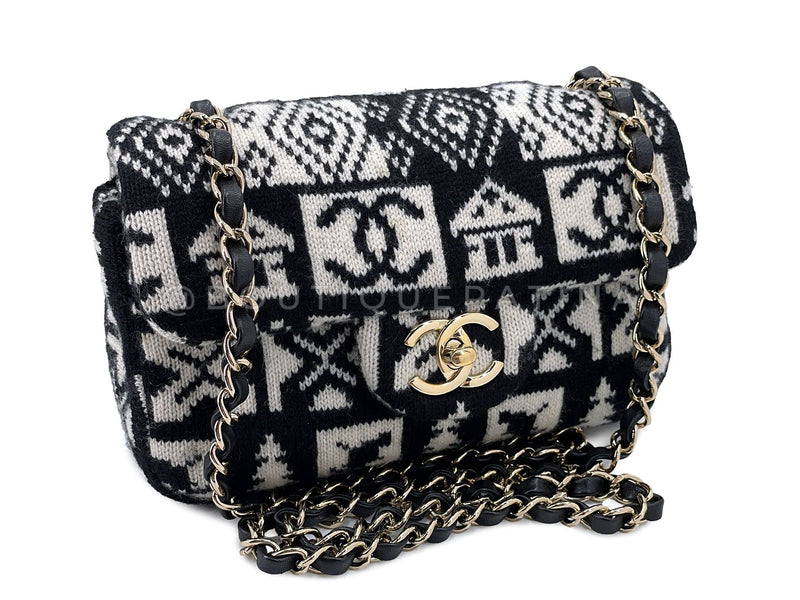 Chanel Coco Neige Rectangular Mini Flap Bag Cashmere Knit NE0