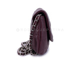 Chanel Caviar Wine Burgundy Half Moon WOC Wallet on Chain Flap Bag B34