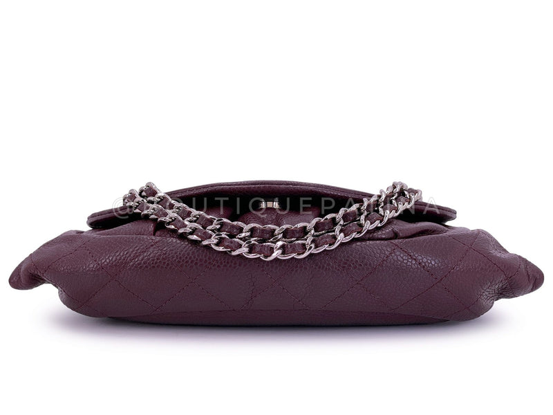 Chanel Caviar Wine Burgundy Half Moon WOC Wallet on Chain Flap Bag B34