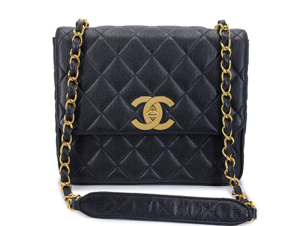 Chanel Vintage Caviar Tall Flap Bag Crossbody Black 1994 24k GHW Crossbody