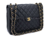 Chanel Black Vintage Caviar Jumbo Flap Bag 2004 Classic 24k GHW UVR