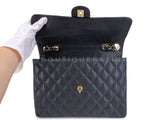 Chanel Black Vintage Caviar Jumbo Flap Bag 2004 Classic 24k GHW UVR