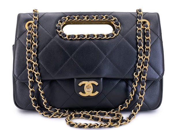 Chanel Black Chain Handle A Real Catch Flap Bag GHW  4LY