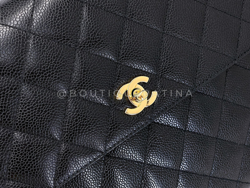 Chanel Vintage Caviar Kelly Bag Black 1999 24k GHW KET