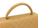 Chanel Vintage Beige Caviar Kelly Flap Bag 24k GHW 2003 2D7