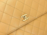 Chanel Vintage Beige Caviar Kelly Flap Bag 24k GHW 2003 2D7