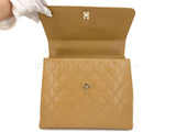 Chanel Vintage Beige Caviar Kelly Flap Bag 24k GHW 2003 2D7