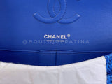 Chanel Blue Tweed Medium Classic Double Flap Bag SHW  QEU