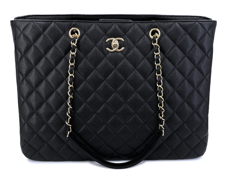 Chanel Black Caviar Timeless Classic Grand Shopper Tote Bag GHW 0JD