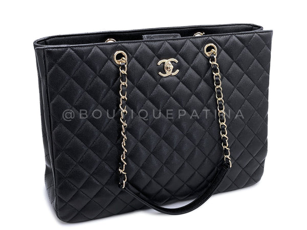 Chanel Black Caviar Timeless Classic Grand Shopper Tote Bag GHW 0JD