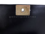 Chanel Micro Chain Boy Black Old Medium 2017 GHW Flap Lambskin Bag NPM