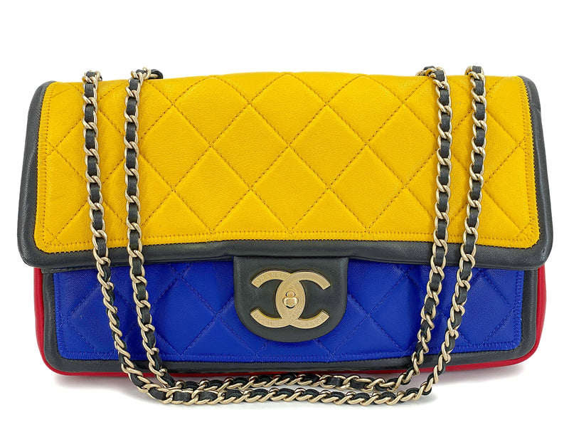 Chanel Rainbow Colorblock Medium Flap Bag GHW