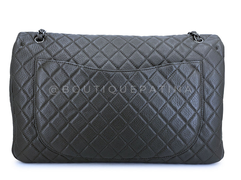 Chanel 2019 Large Airlines XXL Flap Bag Maxi Charcoal Gray V67