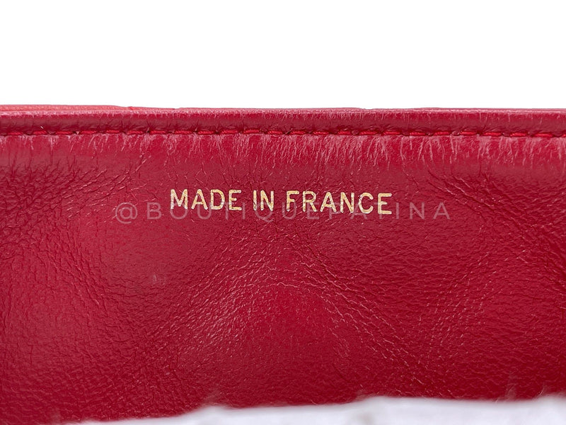 Chanel Vintage Red Square Mini Flap Bag 1989 24k GHW Lambskin Y0F