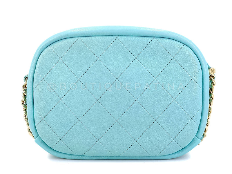 Chanel Tiffany Blue Light Teal Goatskin Camera Bag GHW FI1