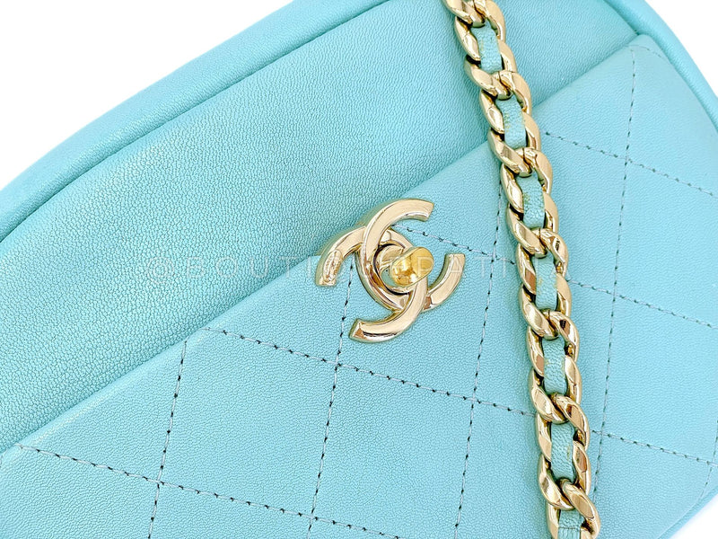 Chanel Tiffany Blue Light Teal Goatskin Camera Bag GHW FI1