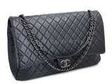 Chanel 2016 Black Grained Calfskin Airlines XXL Flap Bag RVX