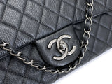 Chanel 2016 Black Grained Calfskin Airlines XXL Flap Bag RVX