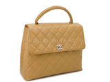 Chanel 2000 Vintage Beige Caviar Kelly Flap Bag 24k SHW 8BF