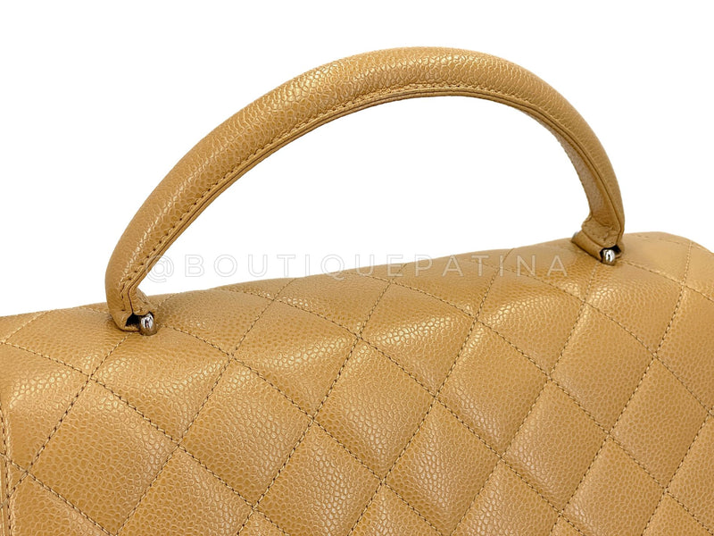 Chanel 2000 Vintage Beige Caviar Kelly Flap Bag 24k SHW 8BF