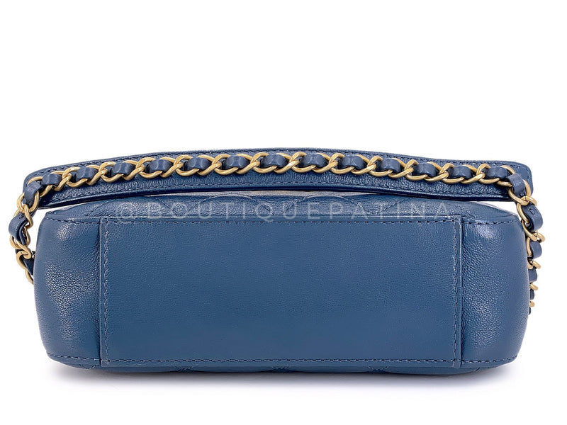 Chanel 19 Slate Blue Infinity Top Handle Crossbody Flap Bag GG5