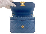 Chanel 19 Slate Blue Infinity Top Handle Crossbody Flap Bag GG5