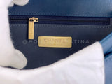 Chanel 19 Slate Blue Infinity Top Handle Crossbody Flap Bag GG5