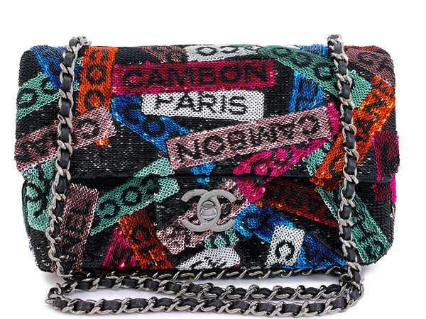 Chanel Rainbow Glitter-Sequin Mini Flap Bag 24C Multicolor Rectangular RHW JLR