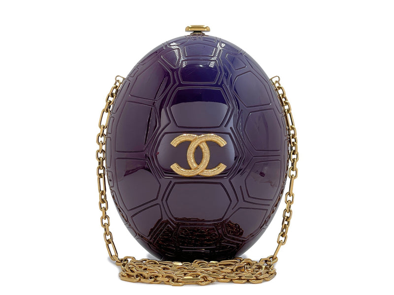 Chanel 2016 Tortoise Minaudière Evening Bag Paris Seoul Purple Clutch ETR