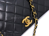 Chanel Vintage 1990 Black Lambskin Timeless Full Flap Bag 24k GHW XQF