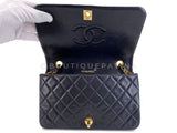 Chanel Vintage 1990 Black Lambskin Timeless Full Flap Bag 24k GHW XQF