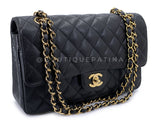 Chanel 2007 Vintage Black Caviar Medium Classic Double Flap Bag 24k GHW D3R