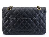 Chanel 2007 Vintage Black Caviar Medium Classic Double Flap Bag 24k GHW D3R