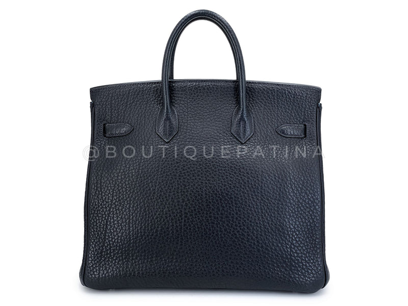 Hermès Fjord HAC Birkin 32 Blue-Black Nuit PHW Bag Q43