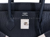 Hermès Fjord HAC Birkin 32 Blue-Black Nuit PHW Bag Q43