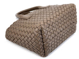 Bottega Veneta Taupe Beige Interciatto Mini Cabat Tote Crossbody Bag