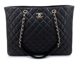 Chanel Black Caviar Timeless Clasp Shopper Tote Bag GHW ILT