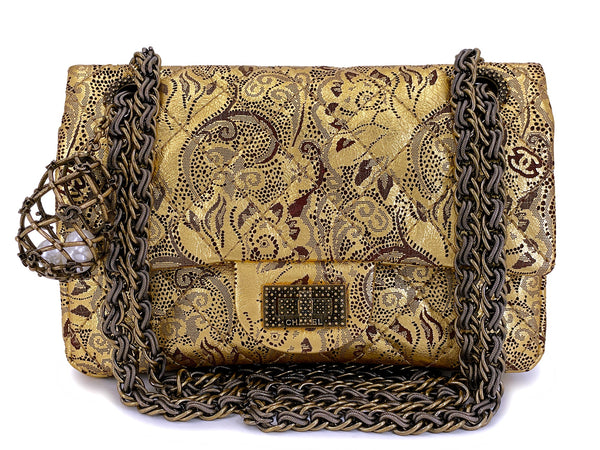 Chanel Vintage 2009 Paris-Moscou Gold Brocade 2.55 Reissue Flap