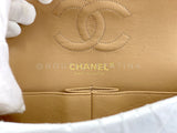 Chanel Vintage Beige Caviar Small Classic Flap, Double 24k GHW Bag 2004 GVI