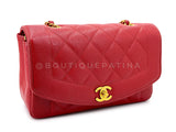 Chanel 1994 Vintage Red Caviar Small Diana Flap Bag 24k GHW YRN