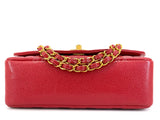 Chanel 1994 Vintage Red Caviar Small Diana Flap Bag 24k GHW YRN