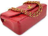 Chanel 1994 Vintage Red Caviar Small Diana Flap Bag 24k GHW YRN