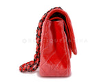 Chanel Coral Velvet Medium Classic Double Flap Bag So Black Metal HW RSD