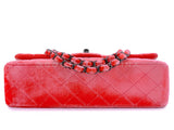 Chanel Coral Velvet Medium Classic Double Flap Bag So Black Metal HW RSD