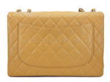 Chanel Beige Caviar Jumbo Flap Bag 2002 Vintage Classic 24k GHW JP8