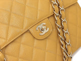 Chanel Beige Caviar Jumbo Flap Bag 2002 Vintage Classic 24k GHW JP8