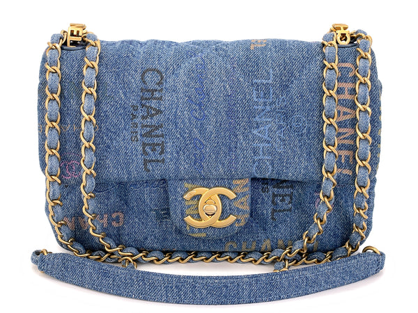 Chanel Blue Denim Mood Rectangular Mini Flap Bag GHW 00Q