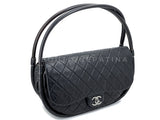 Chanel 2013 Black Medium Hula Hoop Flap Bag SHW F7T