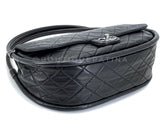 Chanel 2013 Black Medium Hula Hoop Flap Bag SHW F7T